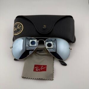 Ray Bans Polarized Aviator Glasses with Case